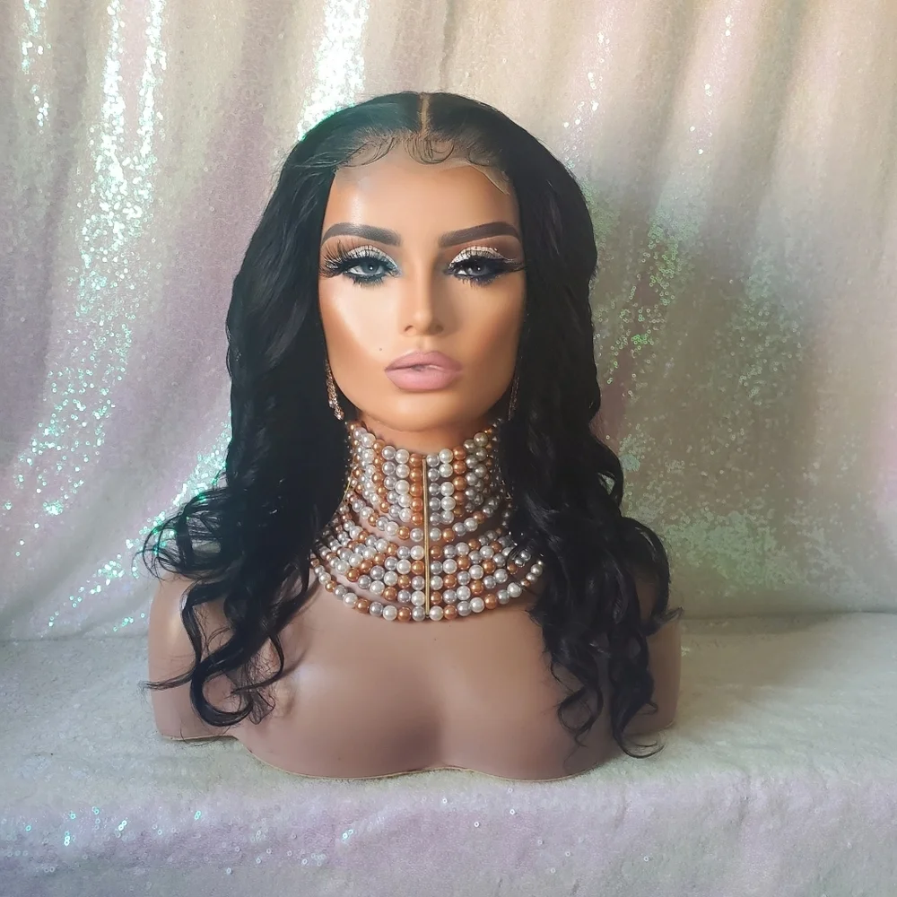 100% virgin human hair closure wig 16 - Picture 1 of 8
